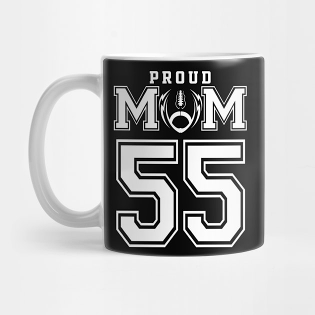 Custom Proud Football Mom Number 55 Personalized For Women by Just Another Shirt